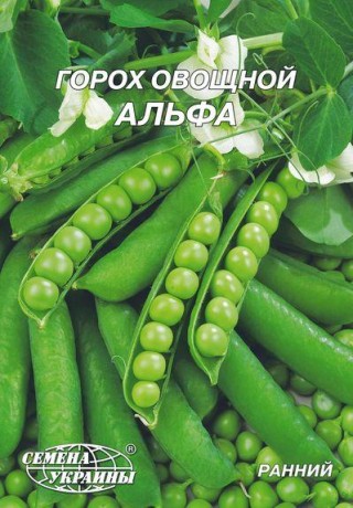 Семена Гороха овощного Альфа, 20 г, ТМ Семена Украины