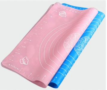 Силиконовый кондитерский коврик для теста и выпечки (ярко-розовый), 48х38 см