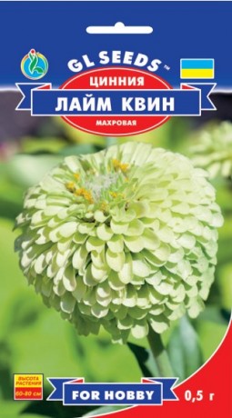Семена Цинния Лайм Квин, 0.5 г, ТМ GL Seeds, НОВИНКА