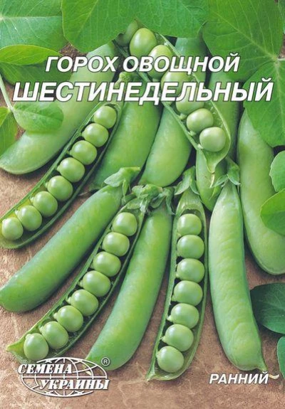 Насіння Гороху овочевого Шеститижневий, 15 г, ТМ Семена Украины