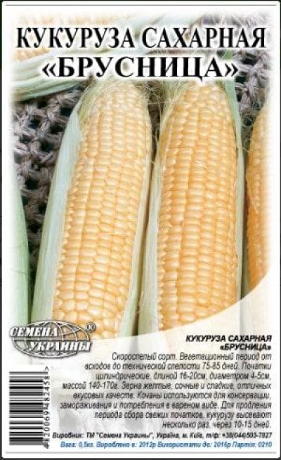 Насіння Кукурудзи цукрової Брусниця, 0,5 кг , ТМ Семена Украины